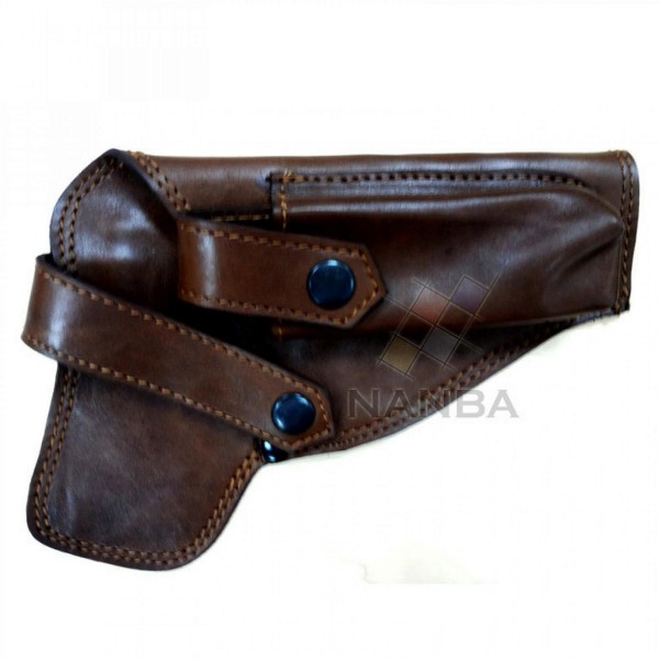 9mm Leather Pistol Cover Brown