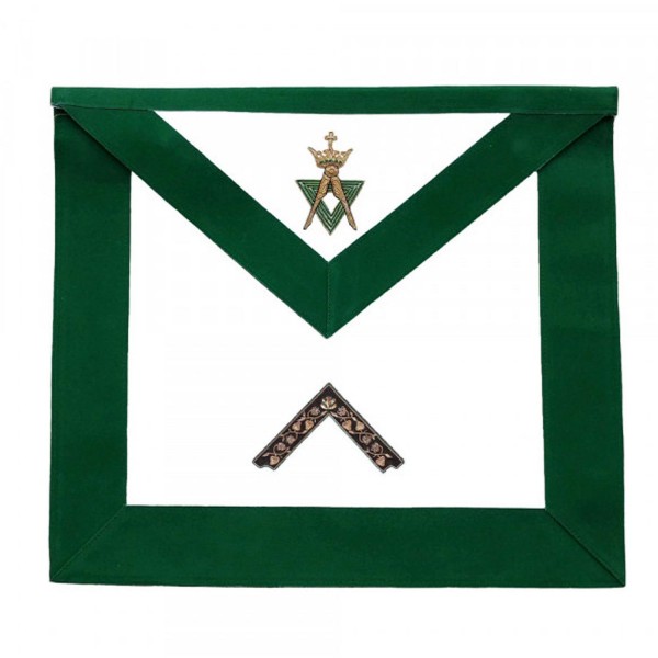 Allied Masonic Degree AMD Hand Embroidered Officer Apron - Worshipful Master