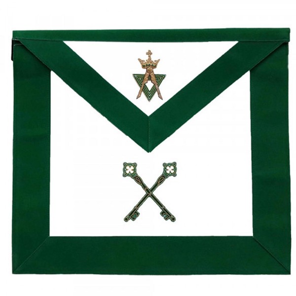Allied Masonic Degree AMD Hand Embroidered Officer Apron - Treasurer