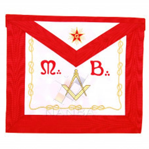 Masonic Scottish Rite AASR Master Apron M+B Hand Embroidered Apron