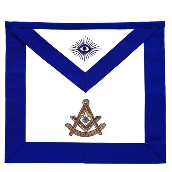 Masonic Blue Lodge Past Master Apron Golden Bullion Hand Embroidered