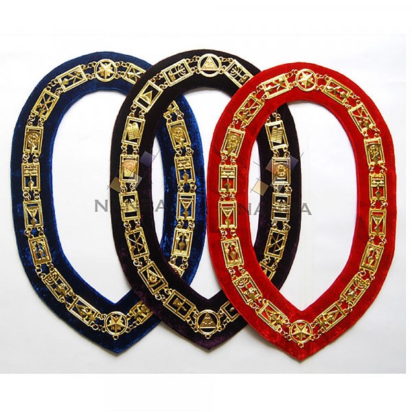 Masonic Chain Collars - Mix (red, pruple And blue)