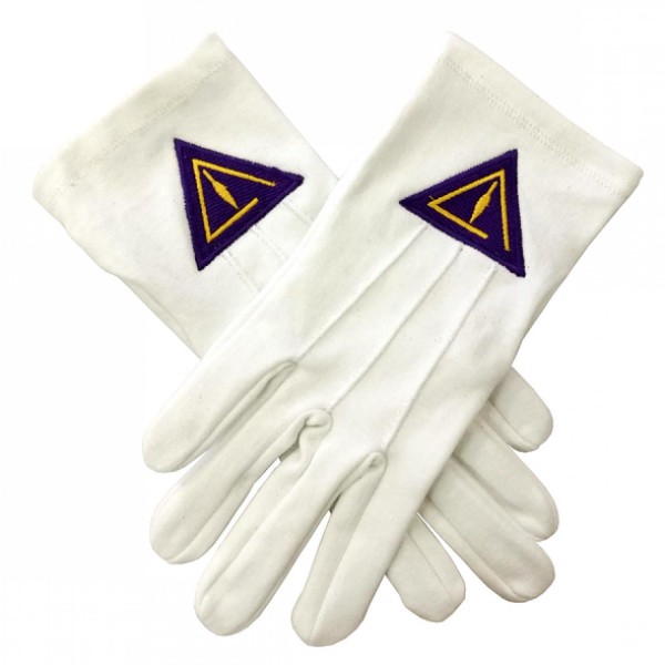 Royal & Select White Cotton Masonic Glove