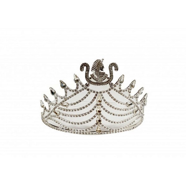 Daughter of Isis Crown in silver tone with all white rhinestones, DOI CROWN