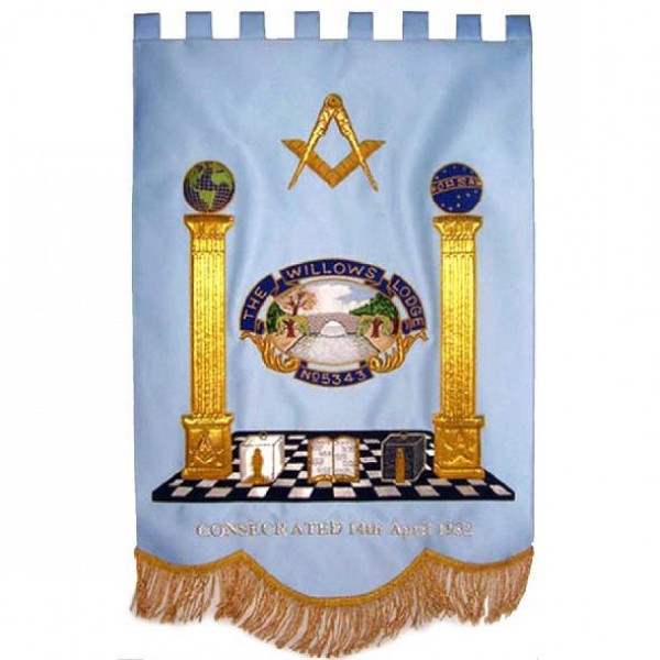 Gold Wire Handmade Embroidered Masonic Banners