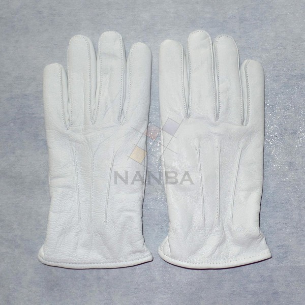 Masonic White Leather Gloves Plain