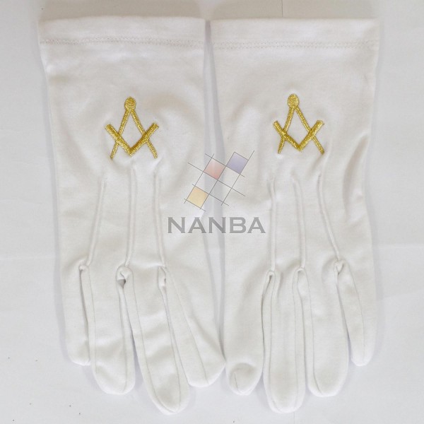 Masonic White Cotton Gloves