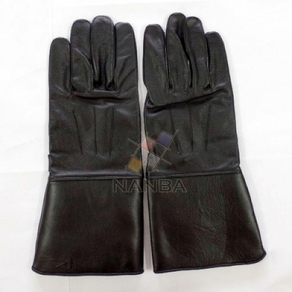 Masonic Black Leather Gloves Plain