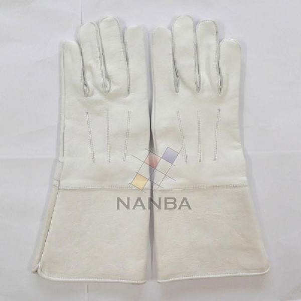 Masonic White Leather Gloves