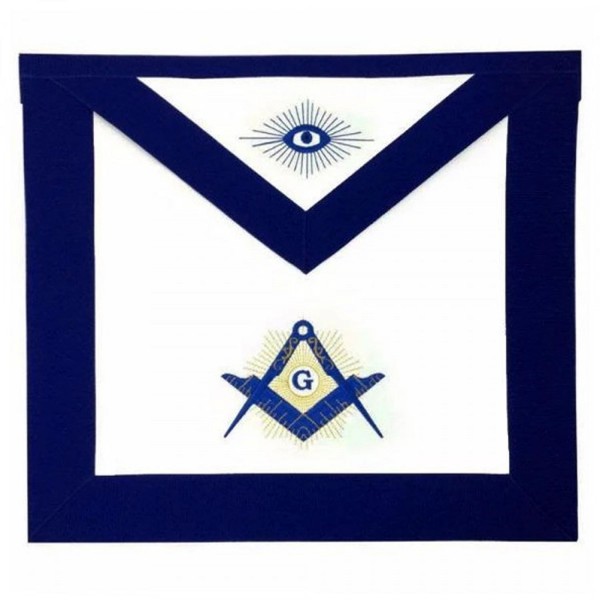 Masonic Blue Lodge Master Mason Apron Machine Embroidery Navy