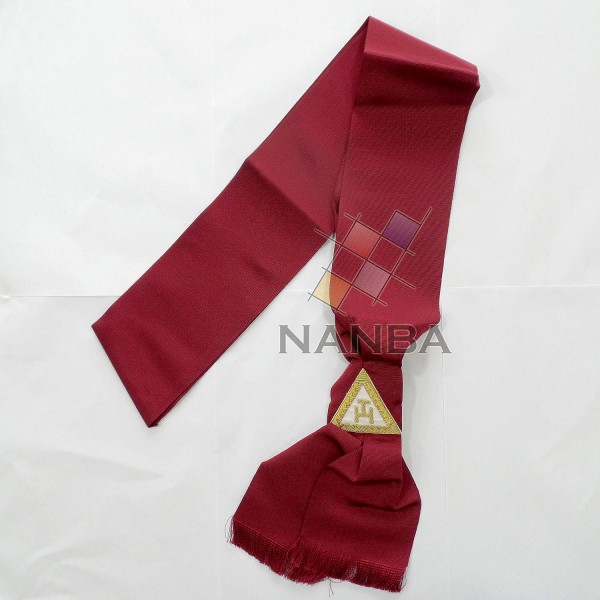 Masonic Maroon Sash with Triangle