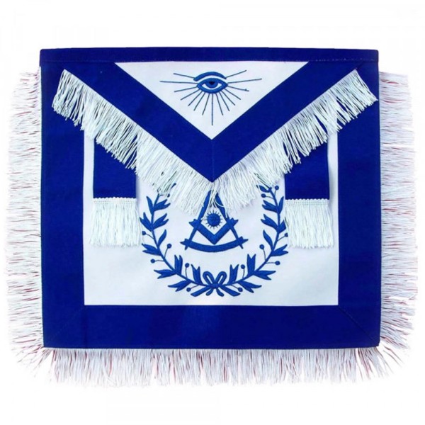 Masonic Past Master Blue With Wreath and Fringe Apron