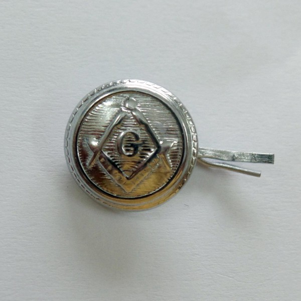 Masonic Apron Button Silver