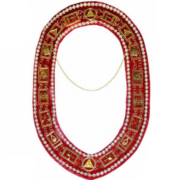 Royal Arch Chain Collar on Red Velvet Free Case