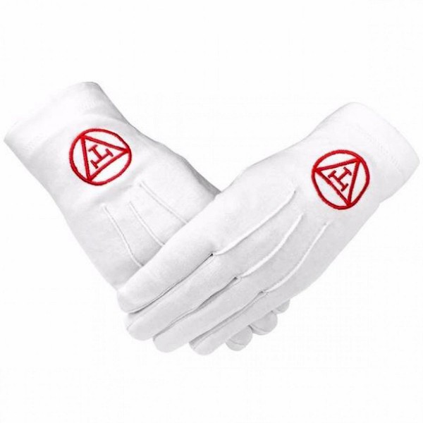 Masonic Royal Arch Cotton Gloves With Embroidery