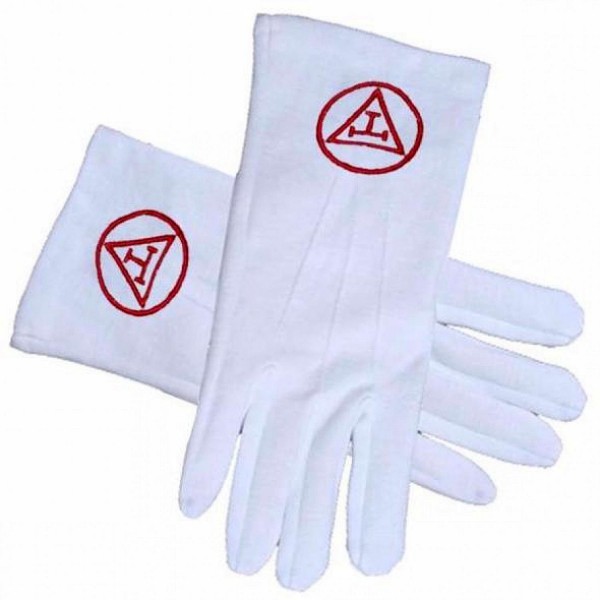 Masonic Royal Arch York Rite Triple Tau Gloves