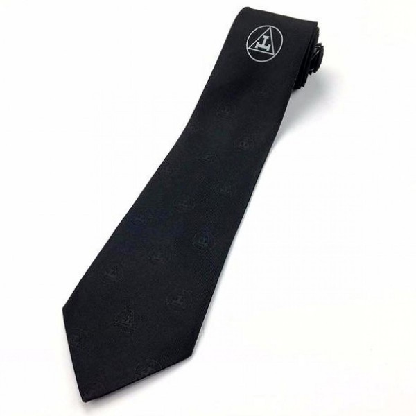 Masonic Royal arch Silk Woven Tie with royal arch logo Black