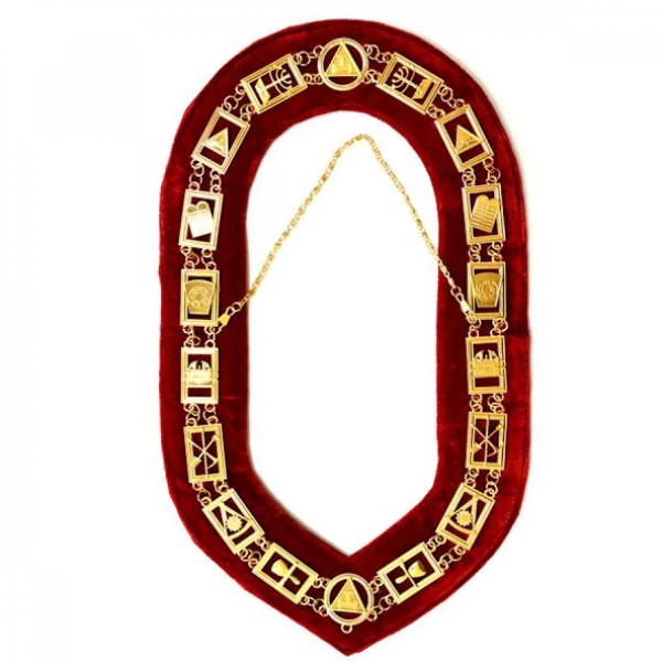 Royal Arch - Masonic Chain Collar - Gold/Silver On Purple