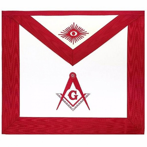 Masonic Blue Lodge Master Mason Apron Red