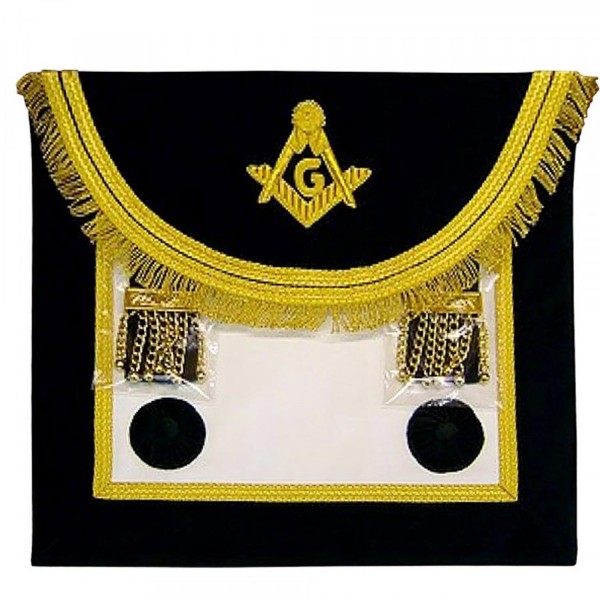 Scottish Rite Master Mason Handmade Embroidery Apron - Black Gold