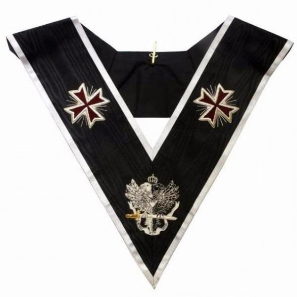 Masonic Collar AASR 30th Degree Templar Cross & Bicephalic Eagle