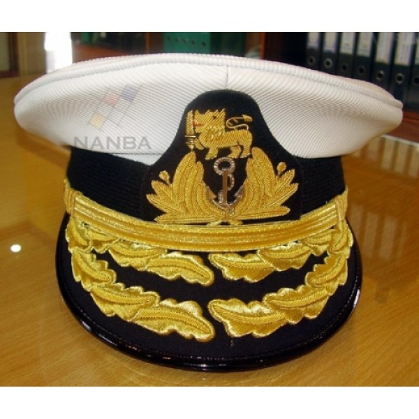 Embroidered Peak Cap for Navy with Emblem