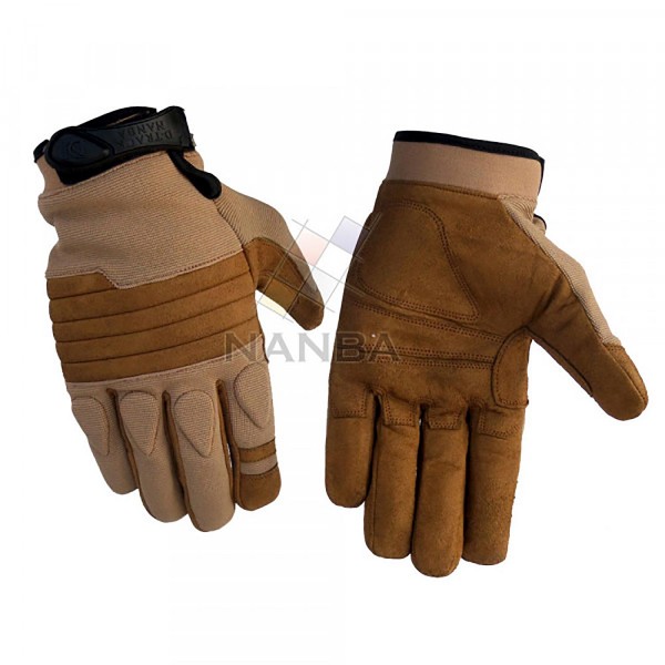 Brown padded tactical gloves